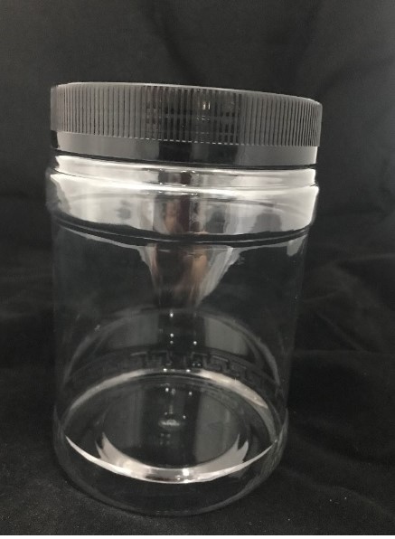 TP108 PLASTIC JAR C/W SCREW CAP (BLACK) (PC)