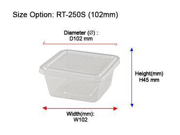 PLASTIC CONTAINER RT-250 S (300ml) (SQUARE) (50'S)