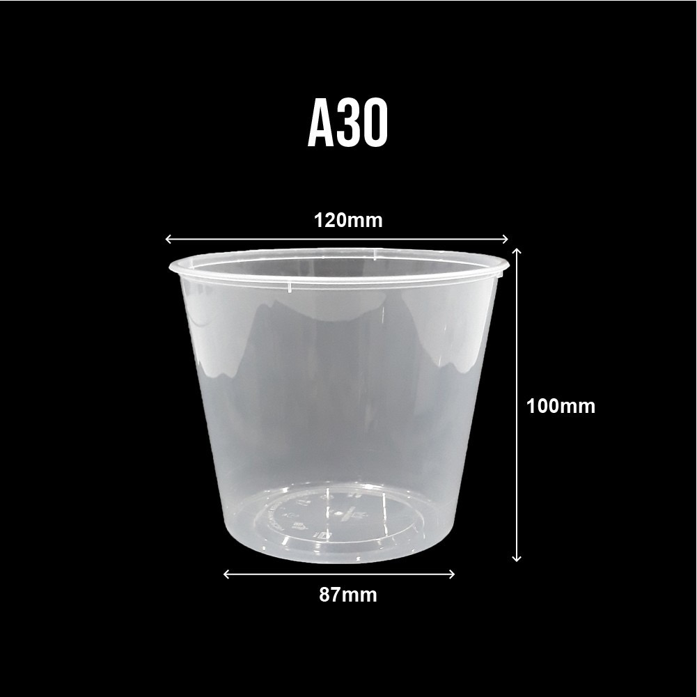 PLASTIC CONTAINER A30 (ROUND) (50'S/PKT)