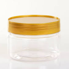 BP0302 300ml (round 96mm) PLASTIC BOTTLE C/W SCREW LID (GOLD) (12'S) (132'S/BAG)