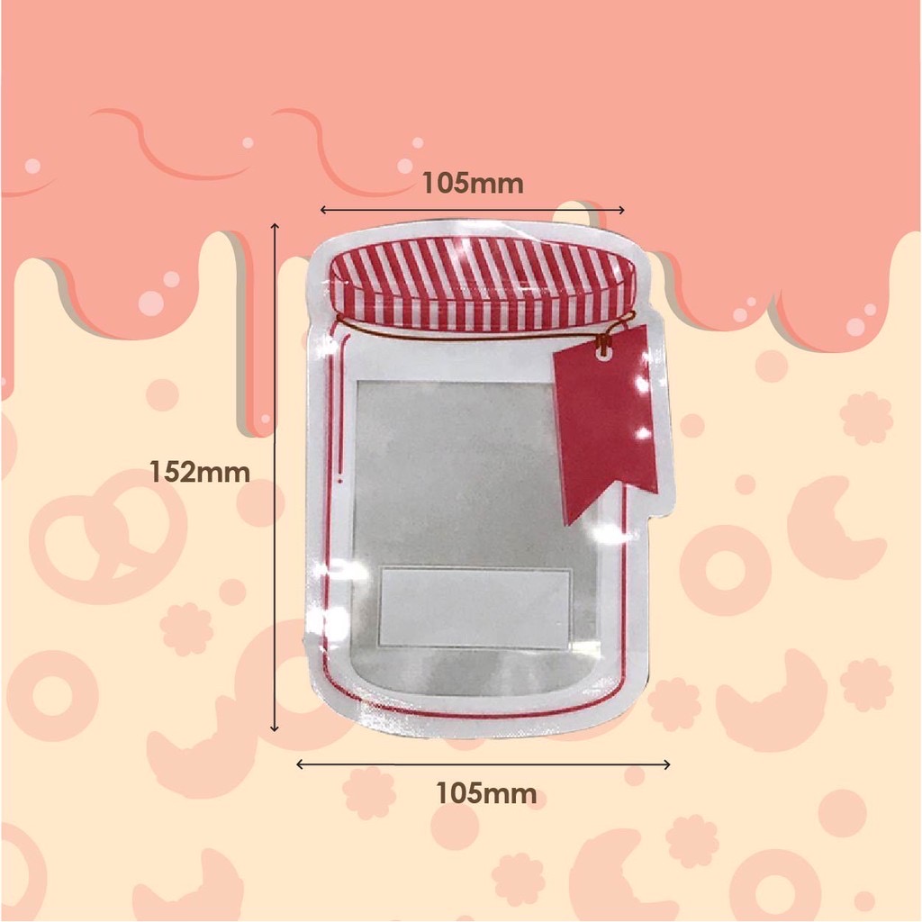 BOTTLE SHAPE SEAL ZIPPER STORAGE CLEAR PLASTIC BAG(RED CAP DESIGN) 11*15.5+6CM  (50'S)
